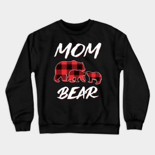 Mom Bear Red Plaid Christmas Pajama Matching Family Gift Crewneck Sweatshirt